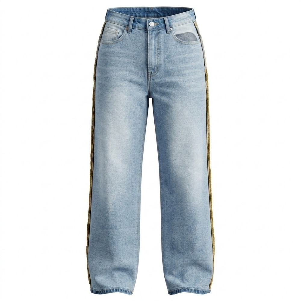 So Me Inside Out Wide Leg Jeans Women 27 Indie Sleaze Raw Edge Button Fly